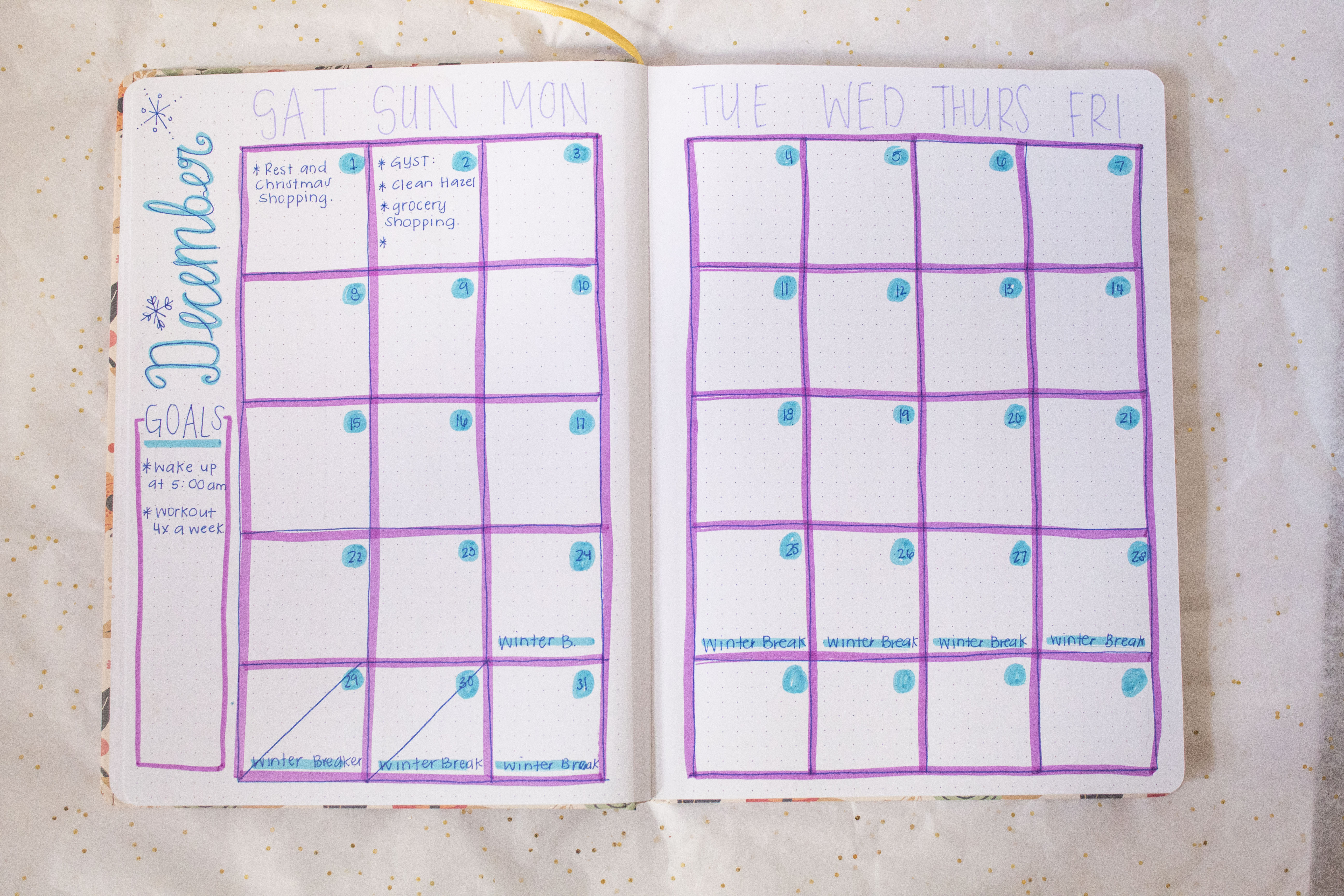 Monthly Bullet Journal Spread // www.candidlyyadi.com